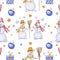Christmas pattern on a White watercolor background for wallpaper and fabric