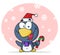 Christmas penguin holding a candy cane