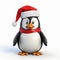 Christmas Penguin In Maya: A Realistic And Shiny Rendered 3d Model