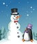 Christmas Penguin And Snowman