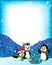 Christmas penguins thematic frame 2