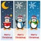 Christmas Penguins Vertical Banners