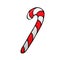 Christmas peppermint candy cane with stripes icon