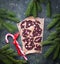 Christmas peppermint chocolate bark with candy cane chips.