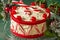 Christmas peppermint drum cake