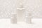 Christmas pharmacy white bottles,containers of