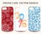 Christmas phone cases. Abstract Happy New Year background. Hand drawn inscription. Vector illustration