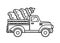 Christmas pickup truck coloring page for kids