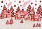Christmas picture in raspberry pink colours