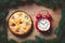 Christmas pie and little alarm clock