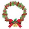 Christmas pine garland and red bow decoration pine wreath,