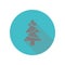 Christmas pine tree long shadow icon. Simple glyph, flat vector of web icons for ui and ux, website or mobile application