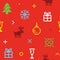 Christmas pixel art seamless background with deers