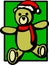 Christmas plush bear vector illustration