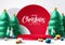Christmas podium vector background design. Merry christmas and happy new year text