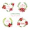 Christmas Poinsettia Flowers Banners and Tags - Winter Set