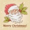 Christmas postcard with smiling Santa Claus