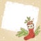 Christmas postcard with xmas stocking
