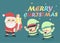 Christmas poster design Christmas card with Santa Claus and Elves