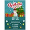 Christmas poster snowman and tree gift wrap