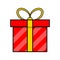 Christmas present simple icon for christmas design isolated on w