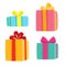 Christmas presents collection. Vector illustration of cartoon gifts