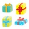 Christmas presents collection. Vector illustration of cartoon gifts