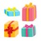 Christmas presents collection. Vector illustration of cartoon gifts