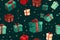 Christmas presents festive seamless pattern background