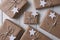 Christmas presents with wood star gift tags