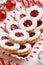Christmas Raspberry Almond Linzer Torte Cookies