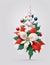 Christmas realistic highly details clean Decorated Christmas tree flower