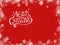 Christmas red  background  with white snowflakes border and wishes quotes text and copy space