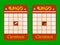 Christmas red blank decorated bingo cards