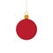 Christmas red and gold ball ornament vector