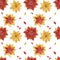 Christmas Red Gold Poinsettia seamless pattern