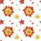 Christmas Red Gold Poinsettia seamless pattern