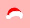 Christmas red hats icon. Santa Claus costume vector illustration. New Year photography portreit element.