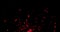 Christmas red light shine particles bokeh loopable from top on black background, holiday congratulation greeting party happy new