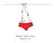 Christmas red panties.Underwear red lingerie. Happy new year greeting card