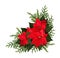 Christmas red poinsettia flowers corner arrangement