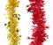 Christmas red and yellow tinsel.