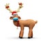 Christmas Reindeer with blue disposable medical face mask