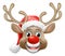 Christmas Reindeer Cartoon Deer Wearing Santa Hat