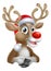 Christmas Reindeer Cartoon With Santa Hat