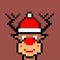 Christmas Reindeer crypto characters NFT collection. Pixel crypto art style