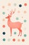 Christmas reindeer flat illustration seasonal design