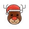 christmas reindeer with hat animal horned funny