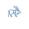 Christmas reindeer line icon concept. Christmas reindeer flat  vector symbol, sign, outline illustration.