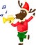 Christmas reindeer playing music